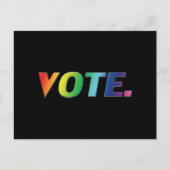 "Vote" Stolz lgbtq, lgbt Regenbogenfarben, schwarz Postkarte (Vorderseite)