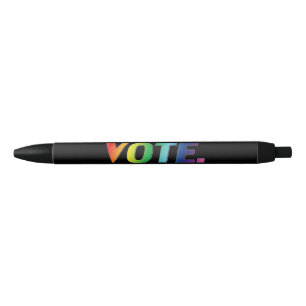 "vote" - Stolze Regenbogenfarben lgbtq schwarz Kugelschreiber