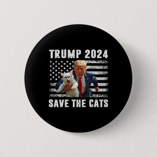 Vote Trump 2025 Funny Save The Cats  Button (Vorderseite)