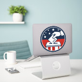 Vote Vinyl Sticker (Laptop auf Schreibtisch)