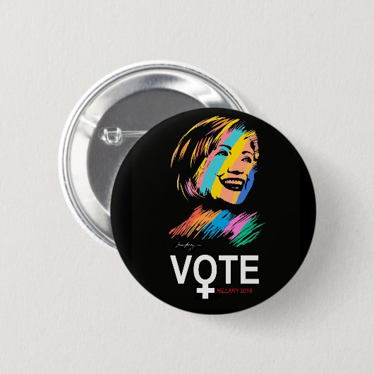 voteHILLARY2016 Button (Vorne & Hinten)