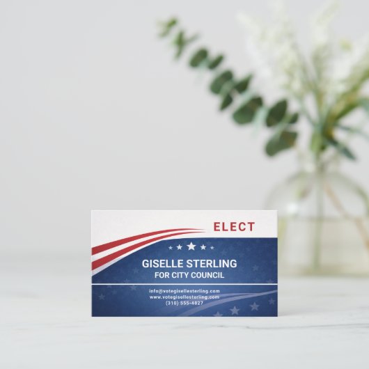 Voter Election Campaign QR Code Visitenkarte (Stehend Vorderseite)