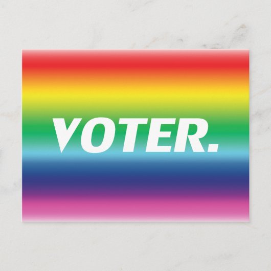 "Voter" Pride lgbtq lgbt Regenbogenfarben Postkarte (Vorderseite)