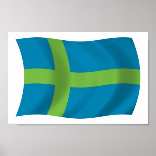 Votic People Flag Poster Print (Vorne)