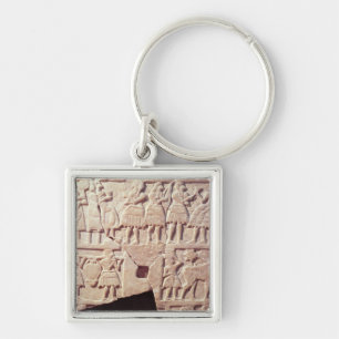 Votive Plakette, die eine anbietenszene darstellt Schlüsselanhänger