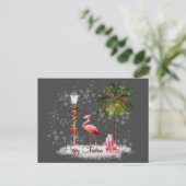 Votos de Natal de Flamingo Postkarte (Stehend Vorderseite)