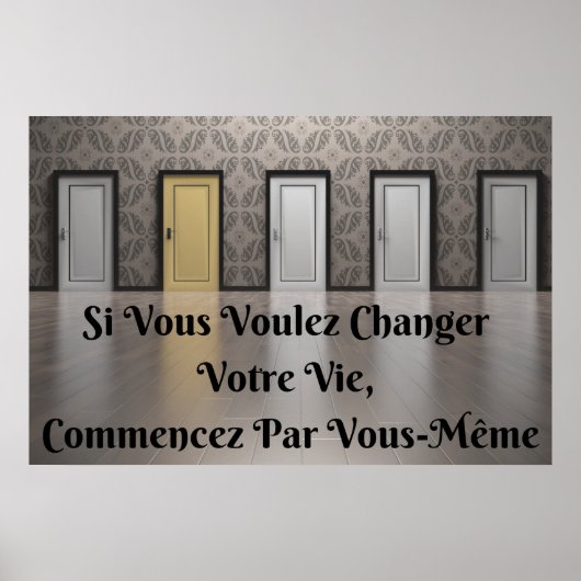 "Votre Vie" Affiche Citation Positive Poster (Vorne)