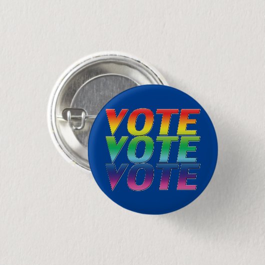 Votum Blau Regenbogenfarben - Schaltfläche Button (Vorne & Hinten)