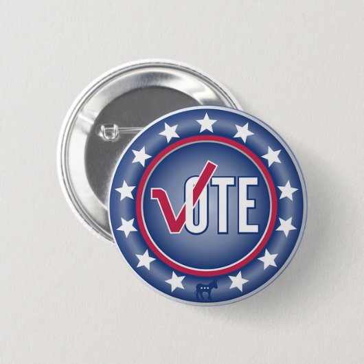 Votum Demokrat Donkey Symbol Button (Vorne & Hinten)