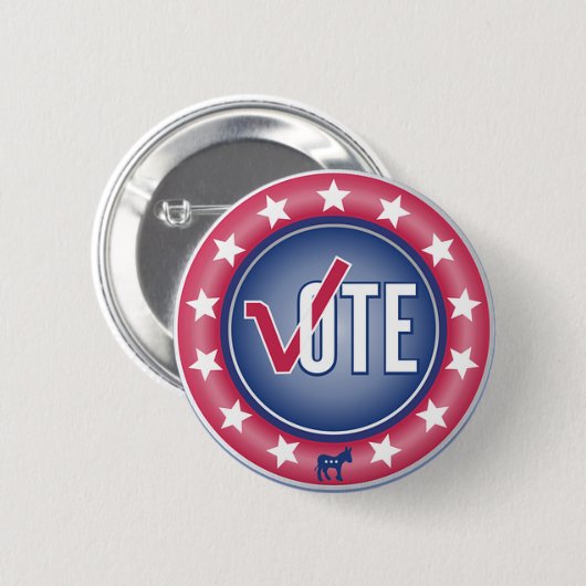 Votum Demokrat Donkey Symbol Button (Vorne & Hinten)