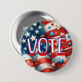 Votum Rot, Weiß und Blau Patriotisch Button (Vorne & Hinten)