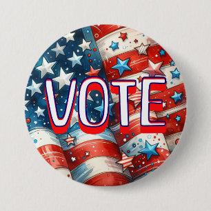 Votum Rot, Weiß und Blau Patriotisch Button