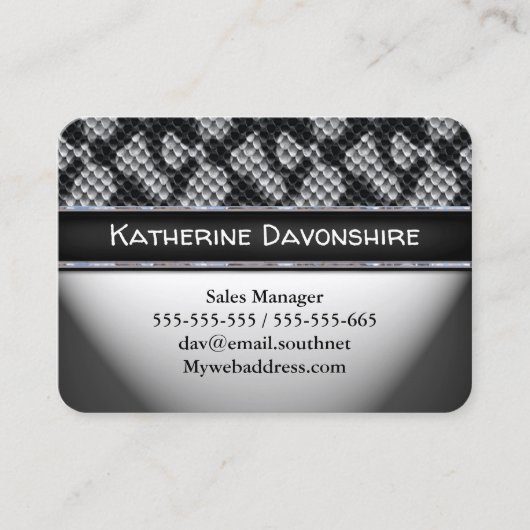 Vouden Cool Snakee Business Card Visitenkarte (Vorderseite)