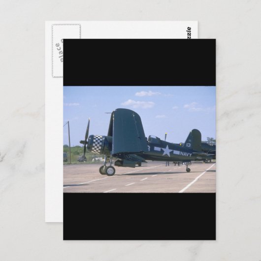 Vought F4U Corsair, Geflochtene Wings_WWII-Flugzeu Postkarte (Vorne/Hinten)