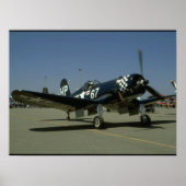 Vought F4U Corsair, Right Front_WWII Flugzeug Poster (Vorne)