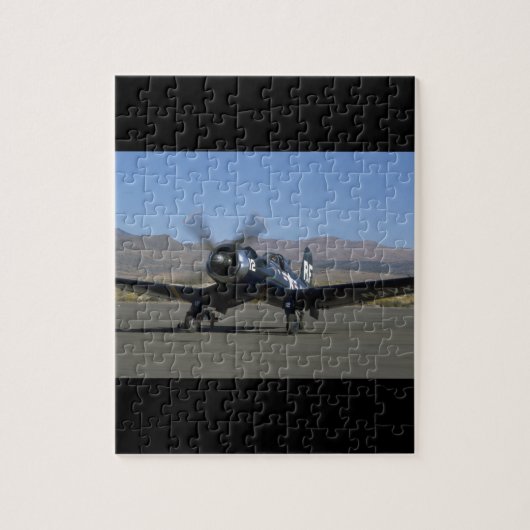 Vought F4U Seeräuber, links Front_WWII Flugzeuge Puzzle (Vertikal)