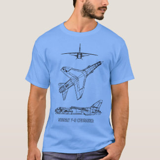 Vought F8 Crusader American Jet Flugzeug Blueprint T-Shirt