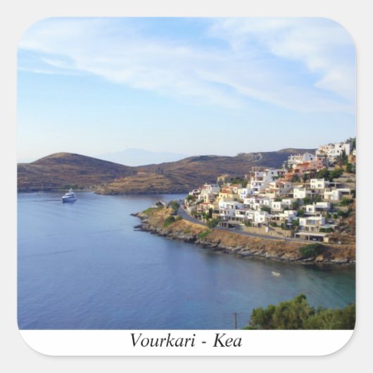 Vourkari - Kea Quadratischer Aufkleber (Vorderseite)