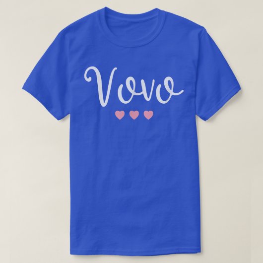 Vovo Portugiesisch Oma Großmutter Niedlich Pink He T-Shirt (Design vorne)