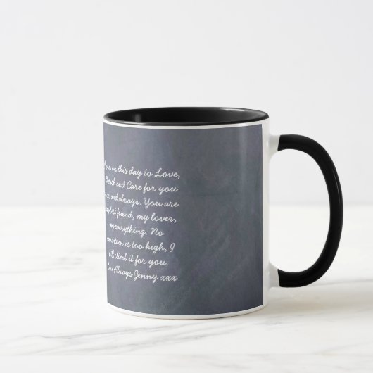 Vow Erneuerung Geschenk personalisierte Tafel Tasse (Rechts)