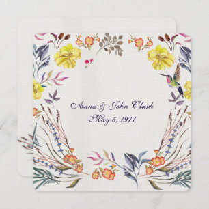 Vow Renewal Aquarell Blumengrenze Einladung