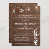 Vow Renewal Barn Mason Jar Classic Wood Rustic Einladung (Vorne/Hinten)
