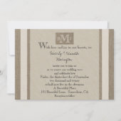 Vow Renewal Burlap Parchlook Einladung (Vorderseite)