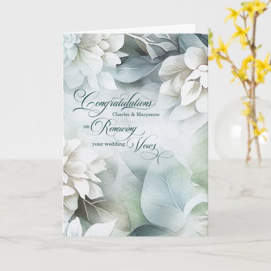 Vow Renewal Congratulations White Magnolias Custom Karte (Gelbe Blume)