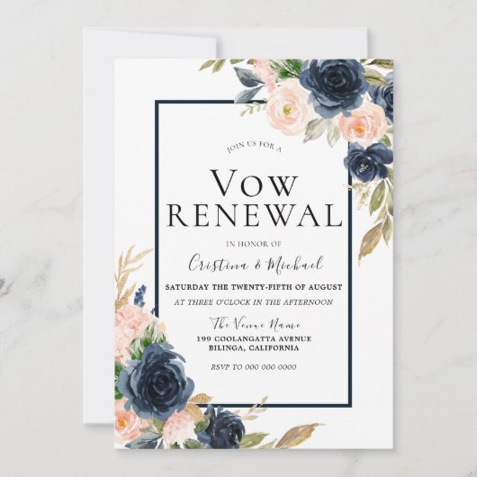Vow Renewal Einladung (Vorderseite)
