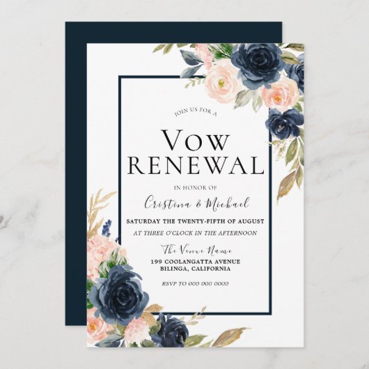 Vow Renewal Einladung (Vorne/Hinten)