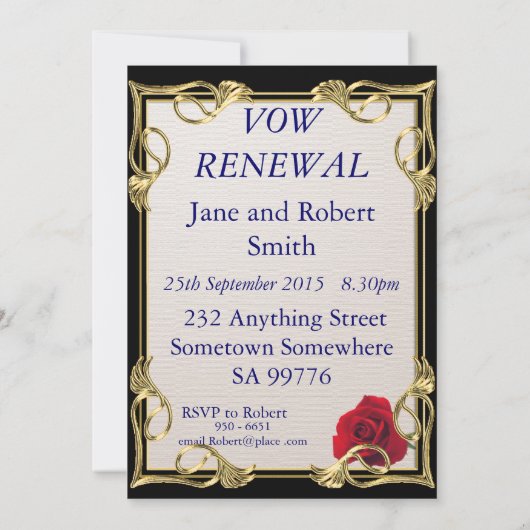 Vow-Renewal Einladung (Rückseite)