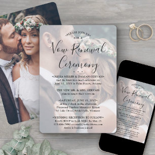 Vow Renewal Elegant Photo Overlay Sequel Wedding Einladung