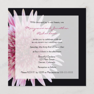 Vow Renewal Giant Pink und White Gerbera Daisy Einladung