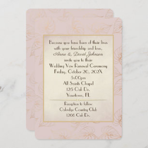 Vow Renewal Gold Foil Leaf Einladung