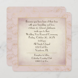 Vow Renewal Gold Foil Leaf Einladung