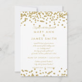 Vow Renewal Gold Imitats Glitzer Confetti White Einladung (Vorderseite)