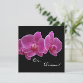 Vow Renewal Lila Orchids Einladung (Stehend Vorderseite)
