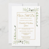 Vow Renewal machen wir noch Gold Greenery Jubiläum Einladung (Vorderseite)