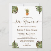 Vow Renewal Party - Summer Luau Ananas Blätter Einladung (Vorderseite)