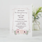 Vow Renewal Pink Anemone und Glitzer Frame Einladu Einladung (Stehend Vorderseite)