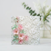 Vow Renewal Pink Blume auf der White Bridal Spitze Einladung (Stehend Vorderseite)