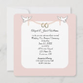 Vow Renewal Pink Rose auf Klaviertasten Einladung (Rückseite)