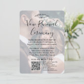 Vow Renewal QR Code UAWG 2 Foto Sequel Wedding Einladung (Stehend Vorderseite)