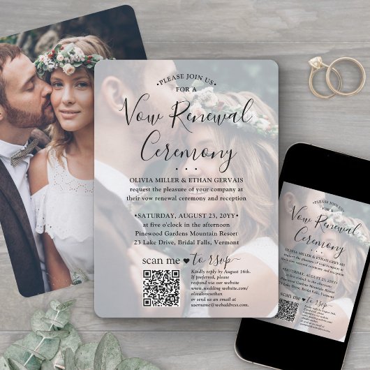 Vow Renewal QR Code UAWG 2 Foto Sequel Wedding Einladung