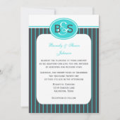 Vow Renewal Robin Egg Blue Stripe Einladung (Vorderseite)