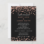 Vow Renewal Rose Gold Imitate Glitzer Confetti Bla Einladung (Vorderseite)