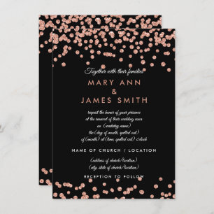 Vow Renewal Rose Gold Imitate Glitzer Confetti Bla Einladung
