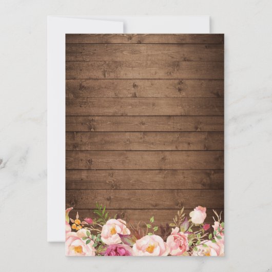 Vow Renewal Rustic Holz String Lights Lace Floral Einladung (Rückseite)