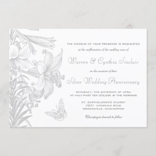 Vow Renewal Silver 25. Hochzeitstag Einladung