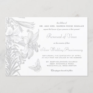 Vow Renewal Silver 25. Hochzeitstag Einladung